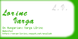 lorinc varga business card
